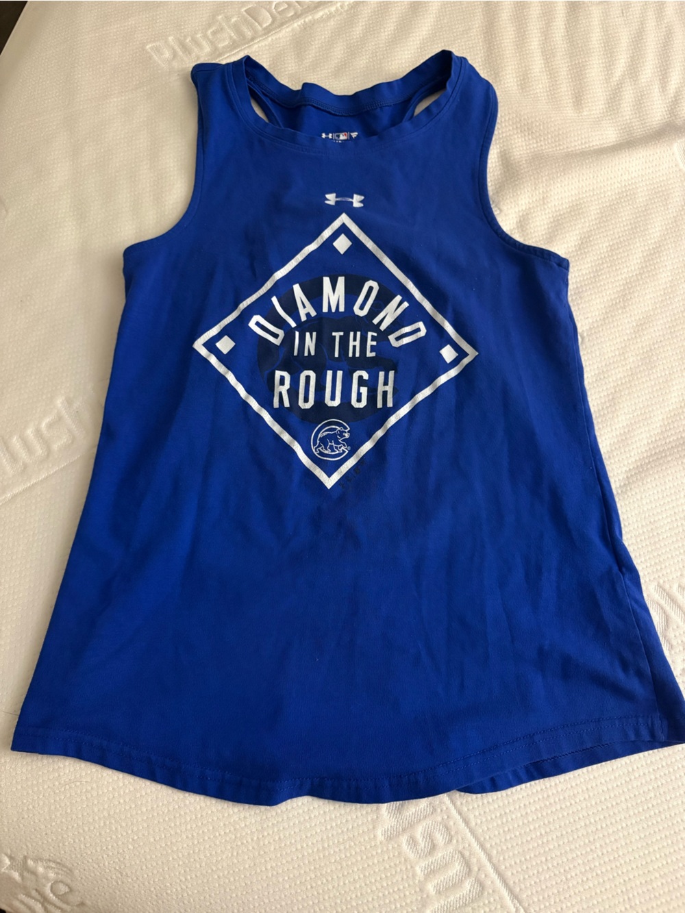 Under Armour Royal Blue Sleeveless Tank with White Logo